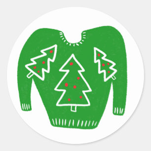 Ugly Sweater CUSTOM Holiday Christmas  Classic Round Sticker