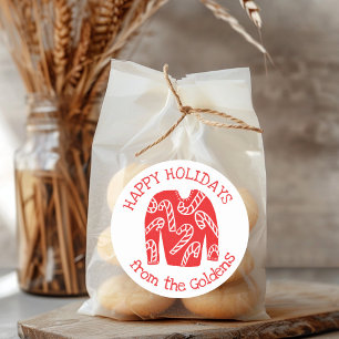 Ugly Sweater CUSTOM Holiday Christmas Classic Round Sticker