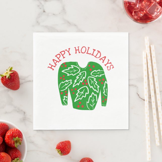 Ugly Sweater CUSTOM Holiday Christmas  Napkin (Insitu)