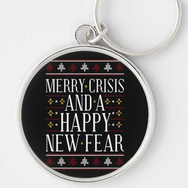 Ugly Sweater Fear Quote  Keychain (Front)