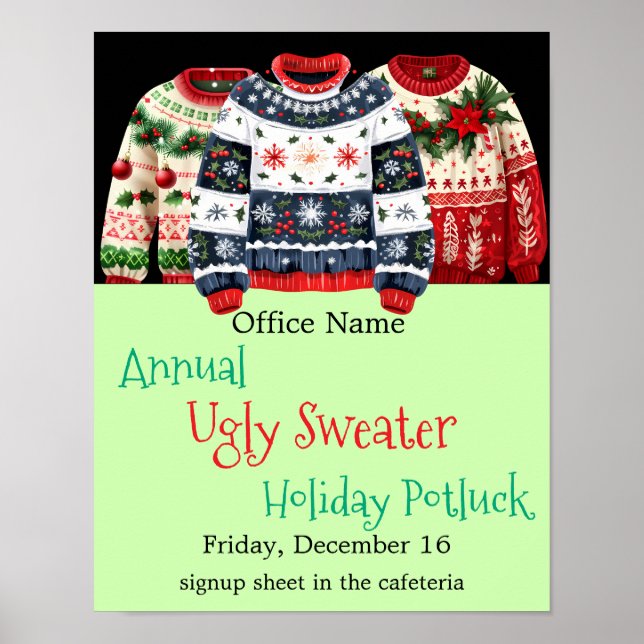 Ugly Sweater Holiday Party Poster (Front)