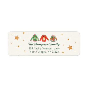 Ugly Sweater, Holiday return address label