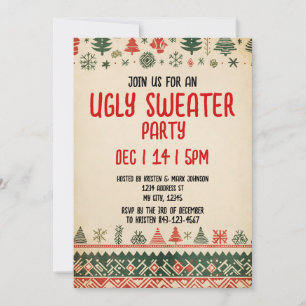 Ugly sweater Invitation   Christmas Holiday Invite