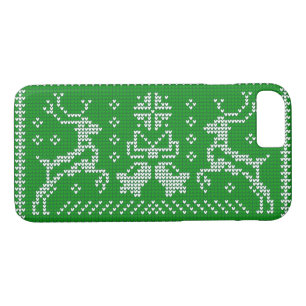 Ugly sweater jingle bells Christmas deers green  Case-Mate iPhone Case