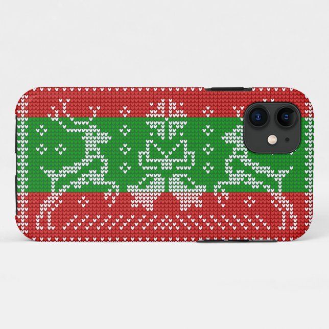 Ugly sweater jingle bells Xmas reindeers crochet Case-Mate iPhone Case (Back (Horizontal))