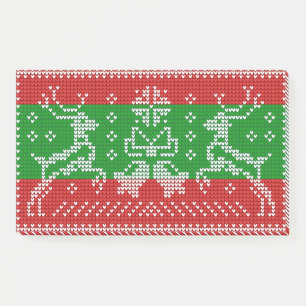 Ugly sweater jingle bells Xmas reindeers crochet Post-it Notes