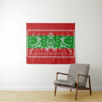 Ugly sweater jingle bells Xmas reindeers crochet