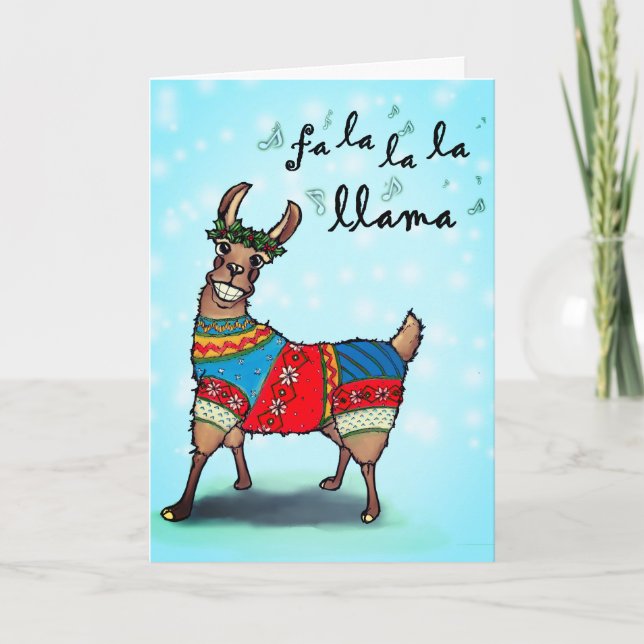 Ugly Sweater Llama Holiday Card (Front)
