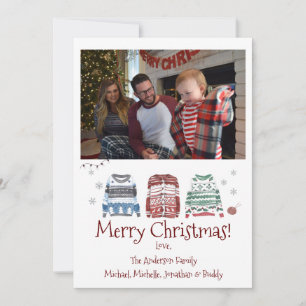 Ugly Sweater Merry Christmas with Photo Holiday Card