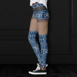 Ugly Sweater Navy Blue Short Skirt | Dark Skin Leggings<br><div class="desc">Fun unique Christmas design featuring shorts/skirt elf look in the nordic ugly sweater pattern with thigh high boot tops for sexy look and conservative feel. For other colours or matching products,  please visit the JustFharryn Zazzle store,  or contact the designer,  c/o Fharryn@yahoo.com  All rights reserved. #zazzlemade</div>