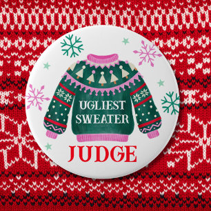 Ugly Sweater Party Competition Judge 4 Inch Round Button