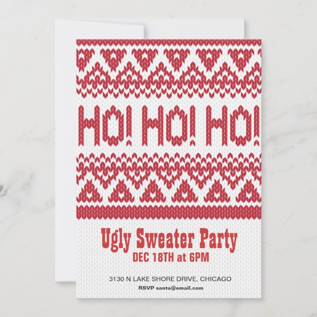 Ugly Sweater Party Invitation (Front)