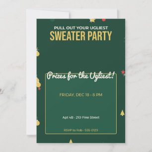 Ugly Sweater Party Invitation Christmas Holiday