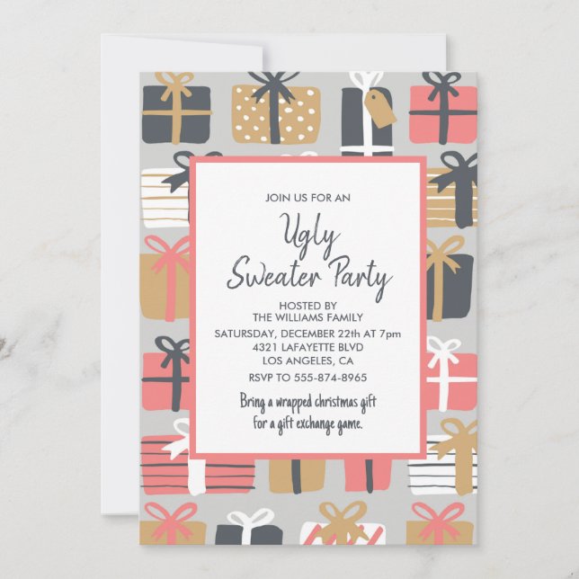Ugly sweater party invitation Cute Gifts  (Front)