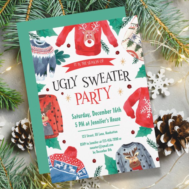 Ugly Sweater Party Invitation Template (Ugly Sweater Party Invitation Template)