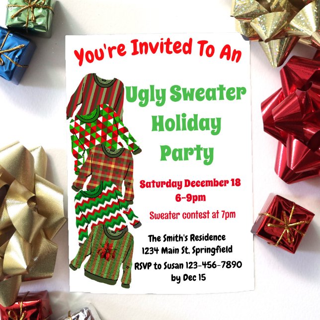 Ugly Sweater Party Invitation With Contest (Creator Uploaded)