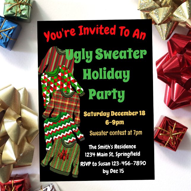 Ugly Sweater Party Invitation With Contest (Creator Uploaded)