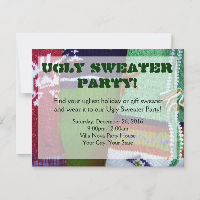 Ugly Sweater Party Invitations (Front)