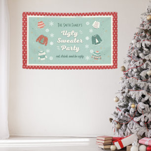 Ugly Sweater Party Retro Holiday Banner