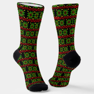 Ugly Sweater Pattern Christmas Socks