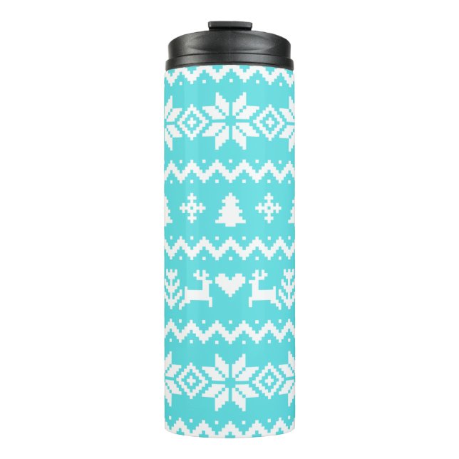 Ugly sweater pattern Christmas  Thermal Tumbler (Front)