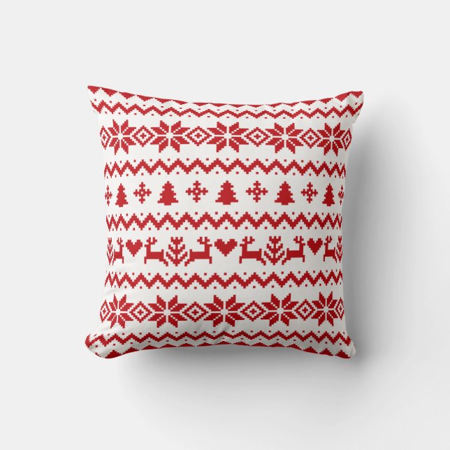 Ugly sweater pattern Christmas   Throw Pillow (Front)