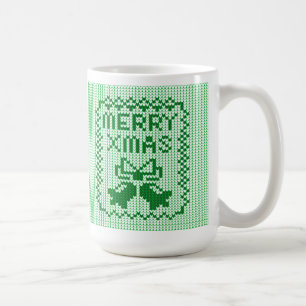 Ugly sweater pattern jingle bells and Merry Xmas w Coffee Mug