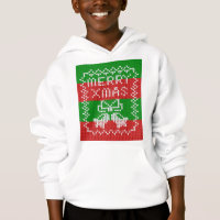 Ugly sweater pattern jingle bells Merry Xmas yarn