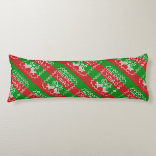 Ugly sweater pattern jingle bells Merry Xmas yarn Body Pillow
