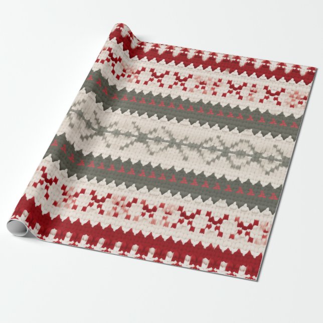 UGLY SWEATER PATTERN WRAPPING PAPER (Unrolled)