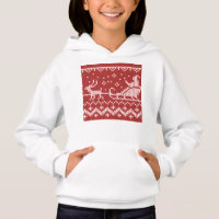 Ugly sweater Santa Claus sleigh and reindeers