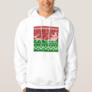 Ugly sweater Santa Claus sleigh and reindeers