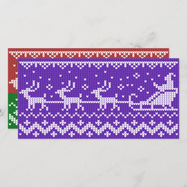 Ugly sweater Santa Claus sleigh and reindeers (Front/Back)