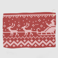 Ugly sweater Santa Claus sleigh and reindeers