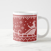 Ugly sweater Santa Claus sleigh and reindeers