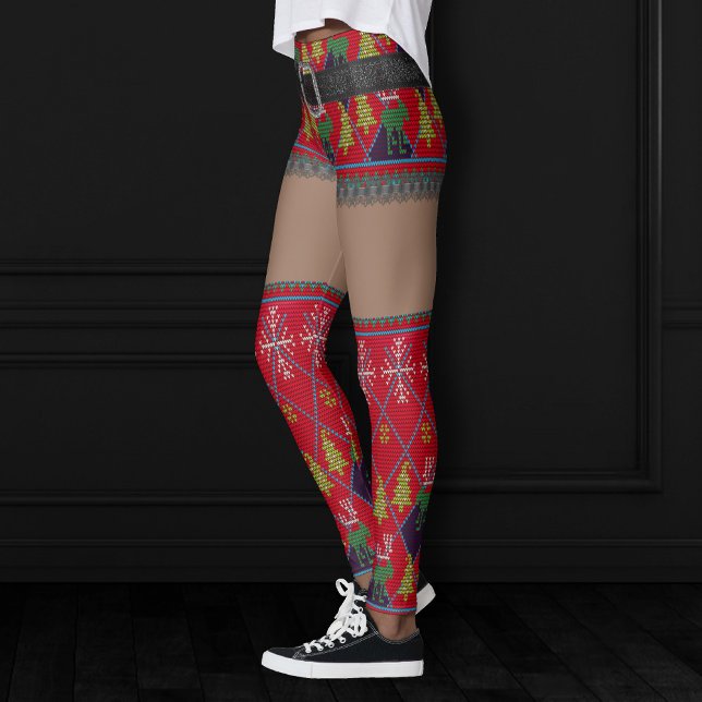 Ugly Sweater Short Skirt Thigh High | Dark Skin Leggings (Creator Uploaded)