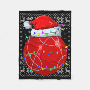 Ugly Sweater Sports Player Santa Hat Bocce Ll Chri Fleece Blanket