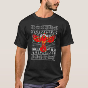 Ugly Sweater Style Xmas Lights Santa Cardinal Bird
