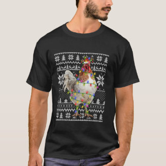 Ugly Sweater Style Xmas Lights Santa Chicken Chris