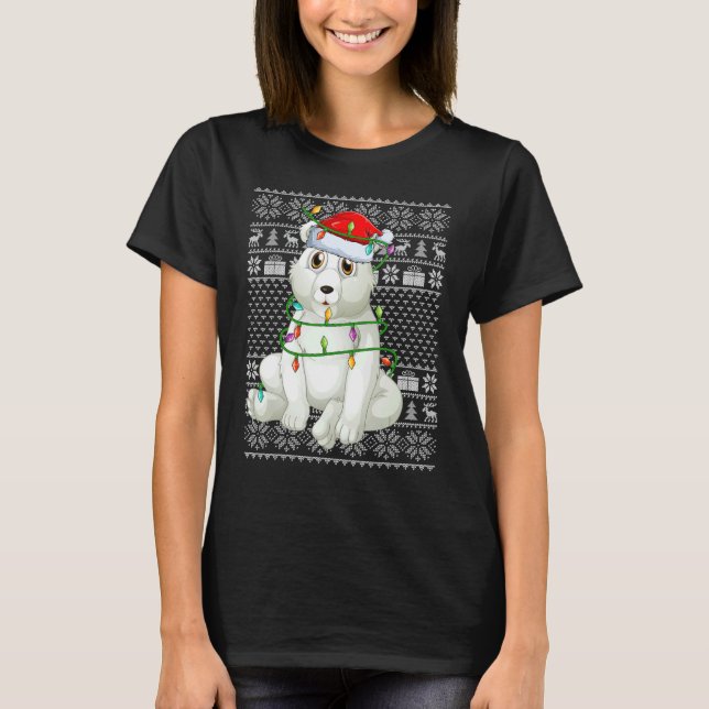 Ugly Sweater Style Xmas Lights Santa Polar Bear Ch (Front)