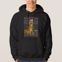 Ugly Sweater Style Xmas Lights Santa Shiba Inu Dog