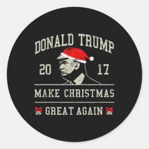 Ugly Sweater Trump Christmas Classic Round Sticker