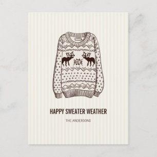 Ugly Sweater Weather Holiday Essentials Postcard