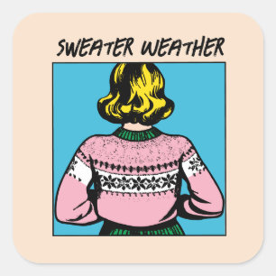 Ugly Sweater Weather Holiday Pop Art Stickers