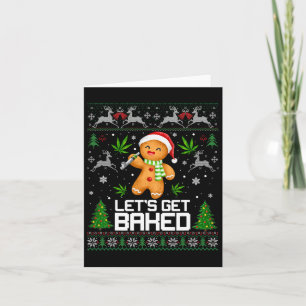Ugly Sweater Weed Christmas Xmas Card