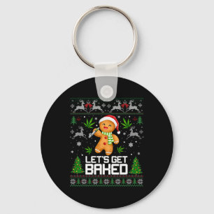 Ugly Sweater Weed Christmas Xmas Keychain