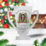 Ugly Sweater Winner Silver 2nd Place Trophy Standing Photo Sculpture<br><div class="desc">A perfect gift for the 2nd place winner for your Ugly Christmas Sweater Contest and party,  a silver trophy.  Smooth silver metallic background with a colourful Nutcracker sweater in centre,  "Ugly Christmas Sweater Winner" curved text above and "Second Place Winner!" below with a Year template at very bottom.</div>