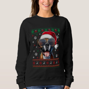 Ugly Sweater X-mas Santa Boxer Dog Christmas