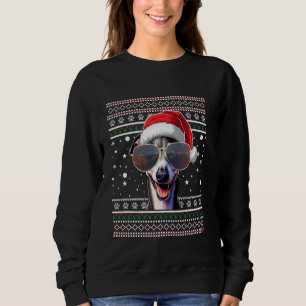 Ugly Sweater X-mas Santa Italian Greyhound Dog Chr