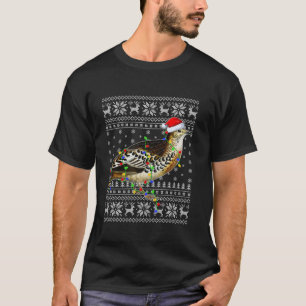 Ugly Sweater Xmas Lights Santa Hat Quail Bird Chri